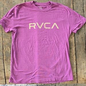 RVCA Short-Sleeve Logo Tee in Magenta